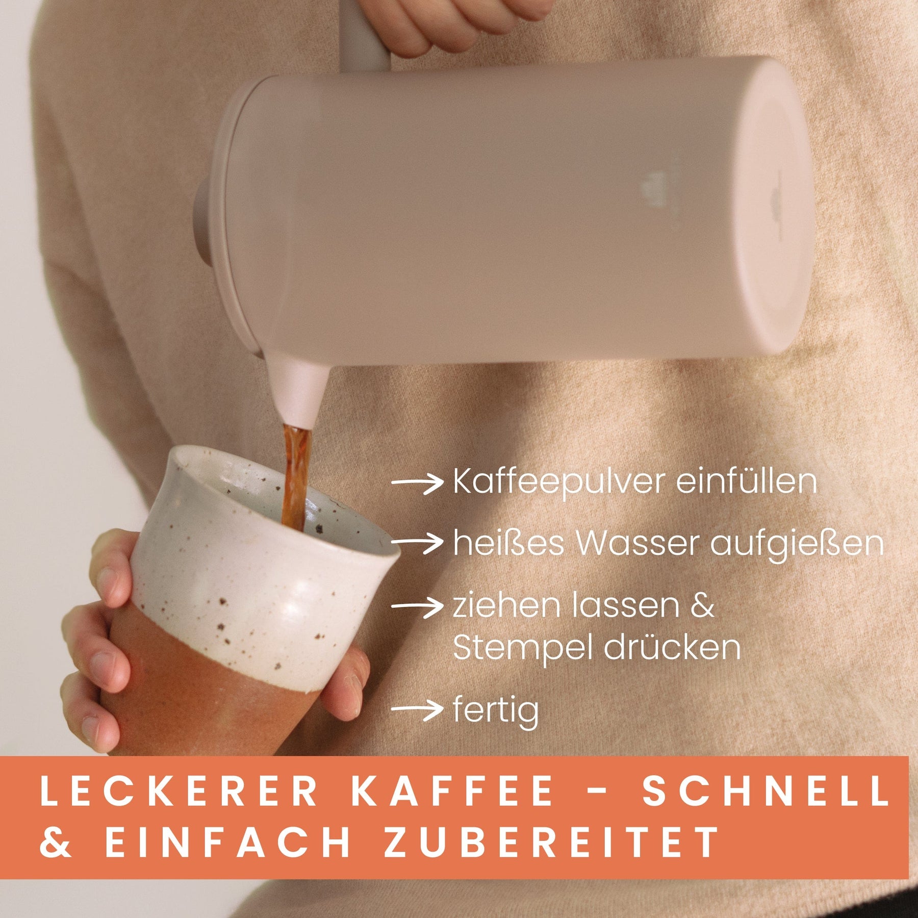Edelstahl French Press Earth 0,6 oder 1 Liter inkl. Ersatz-Filter