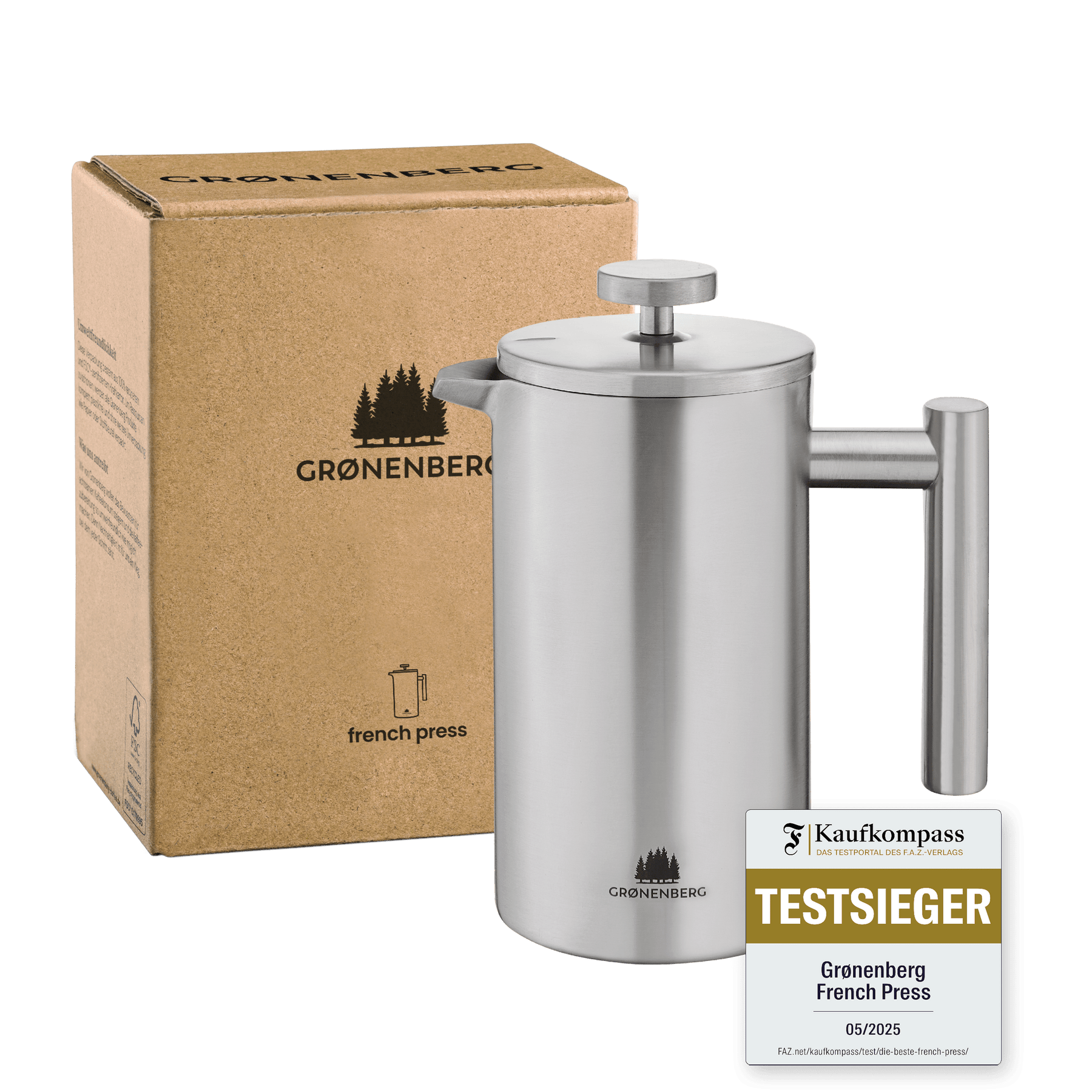 Edelstahl French Press 0,35 bis 1 Liter inkl. Ersatz-Filter
