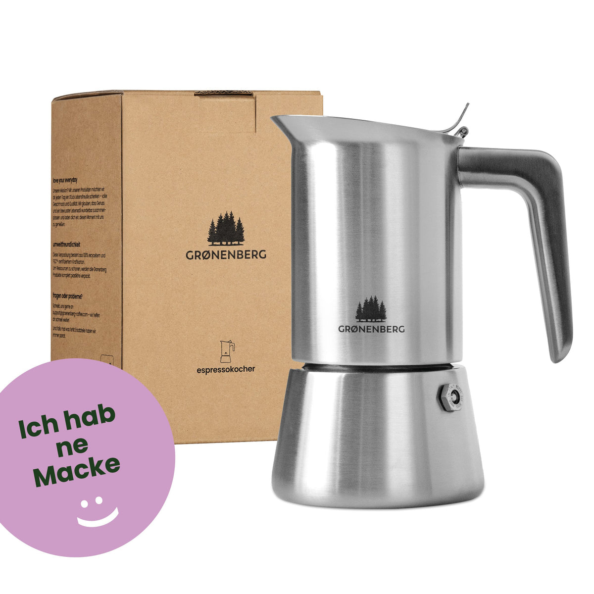 Second Chance Espressokocher aus 100% Edelstahl 4 oder 6 Tassen (200 oder 300 ml) | Induktion