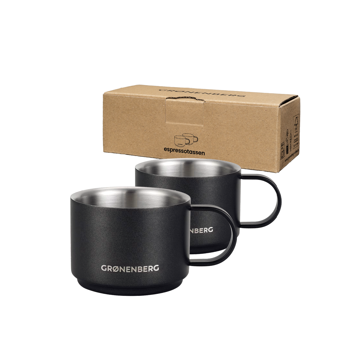 Espressotassen Edelstahl 2er Set