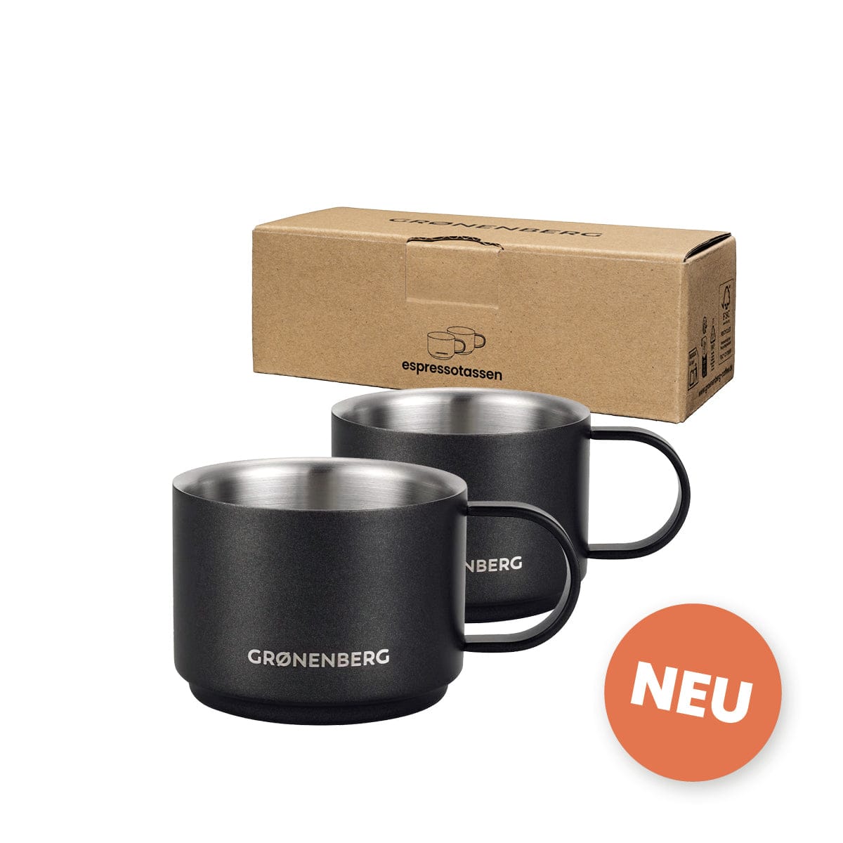 Espressotassen Edelstahl 2er Set