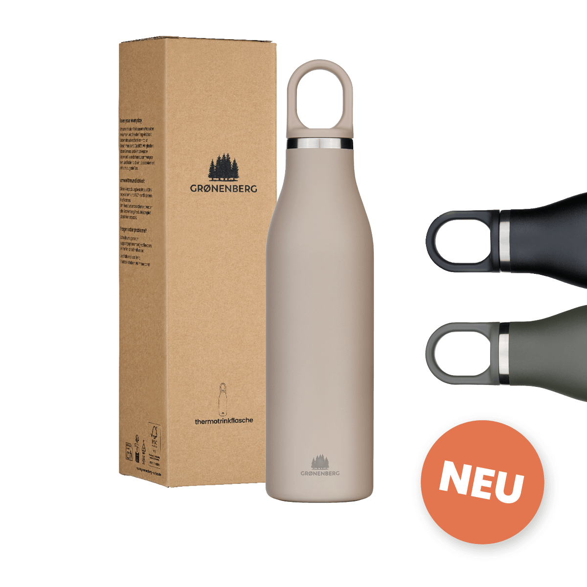 Trinkflasche Thermo aus Edelstahl 500 oder 750 ml