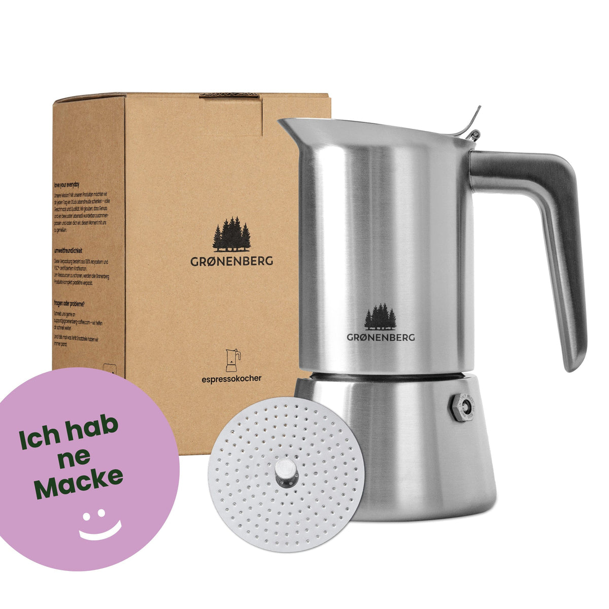 Second Chance Espressokocher aus 100% Edelstahl 4 oder 6 Tassen (200 oder 300 ml) | Induktion
