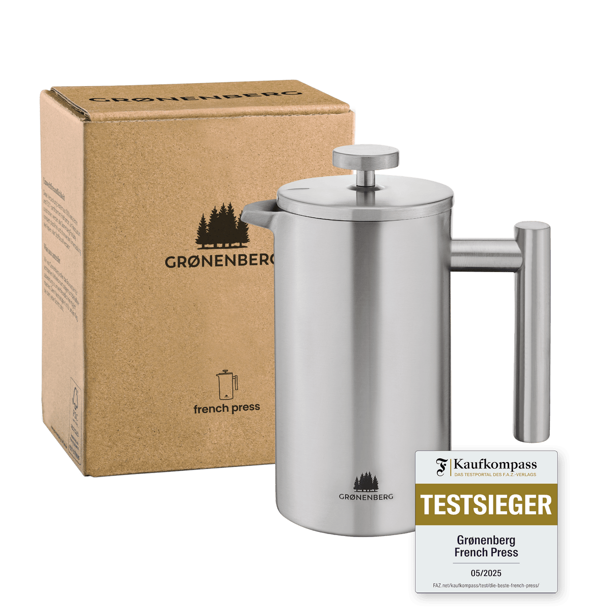 Edelstahl French Press 0,35 bis 1 Liter inkl. Ersatz-Filter