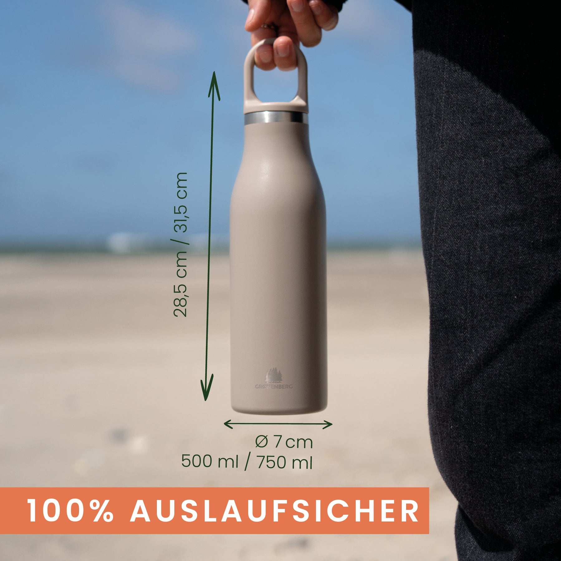 Trinkflasche Thermo aus Edelstahl 500 ml