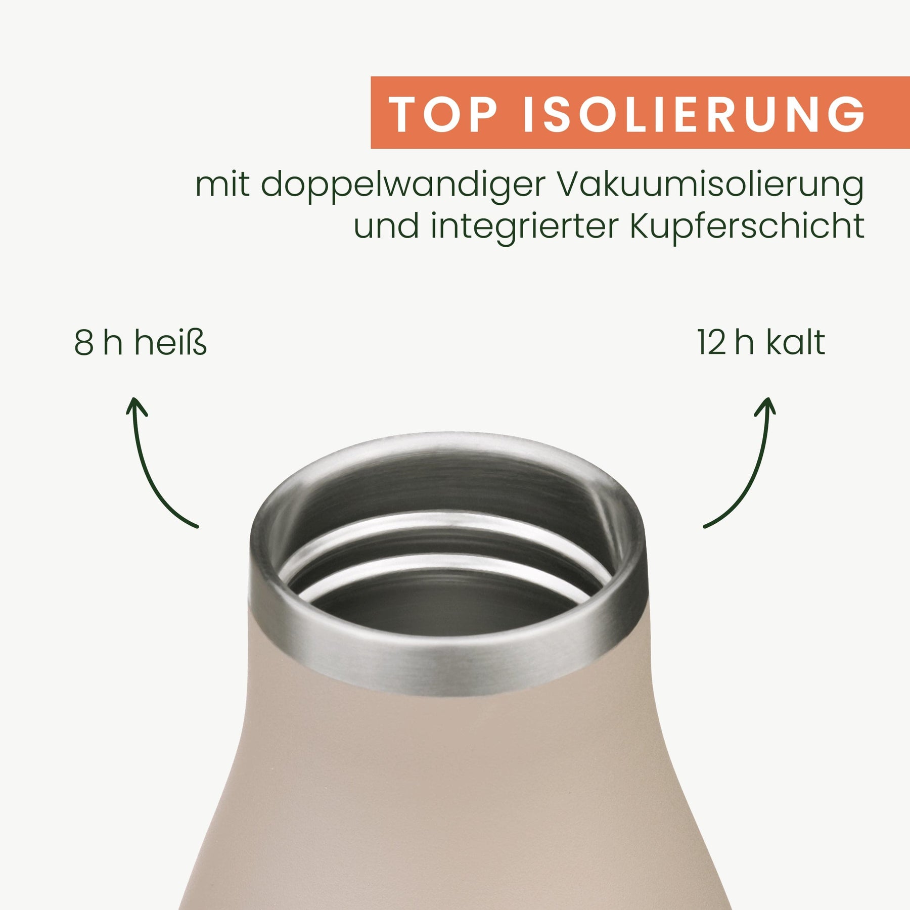 Trinkflasche Thermo aus Edelstahl 500 ml