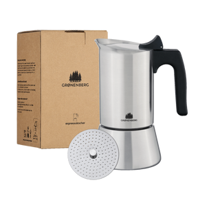 Espressokocher Induktion 4 oder 6 Tassen (200-300 ml) + Reduziersieb | Edelstahl