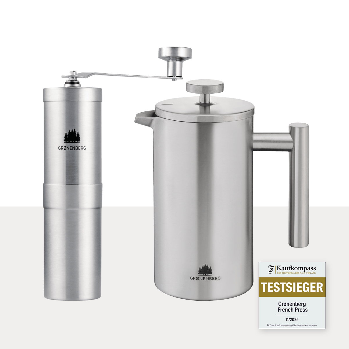 Spar Set #1: Kaffeemühle + French Press (3 Größen)