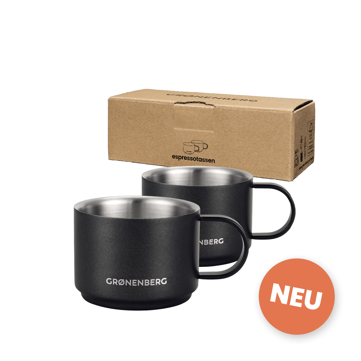 Espressotassen Edelstahl 2er Set