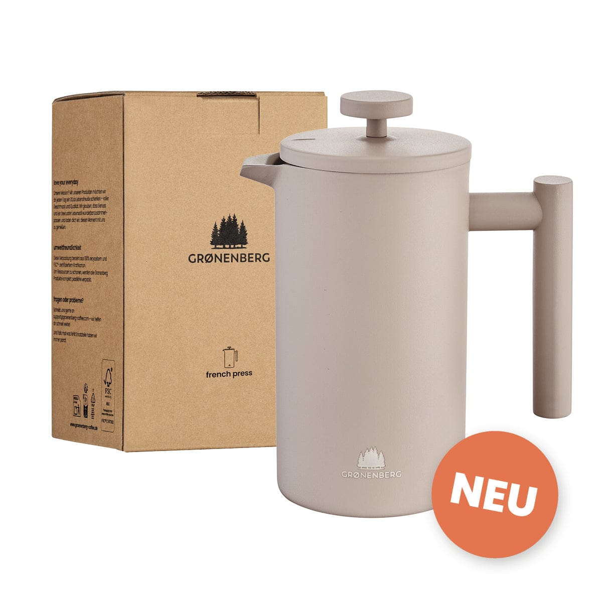 Edelstahl French Press Earth 0,6 oder 1 Liter inkl. Ersatz-Filter