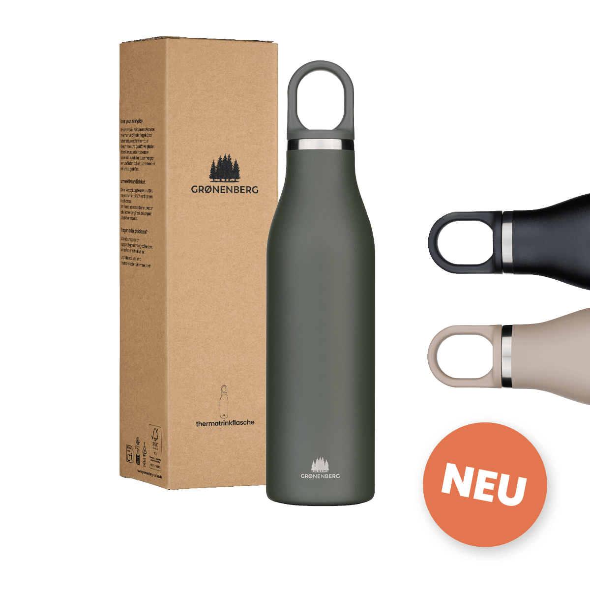 Trinkflasche Thermo aus Edelstahl 500 oder 750 ml