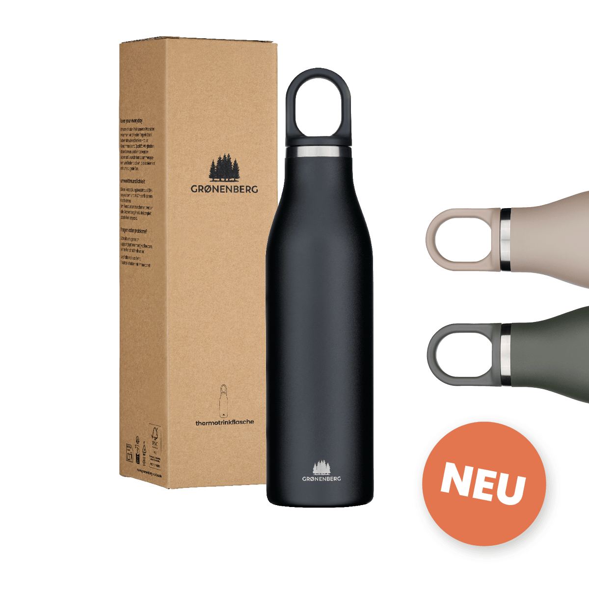 Trinkflasche Thermo aus Edelstahl 500 oder 750 ml