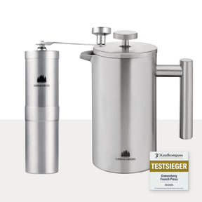 Spar Set #1: Kaffeemühle + French Press (3 Größen)