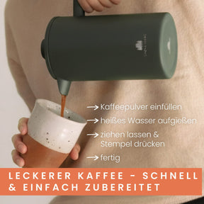 Edelstahl French Press Forest 0,6 oder 1 Liter inkl. Ersatz-Filter