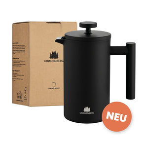 Edelstahl French Press Black 0,6 oder 1 Liter inkl. Ersatz-Filter