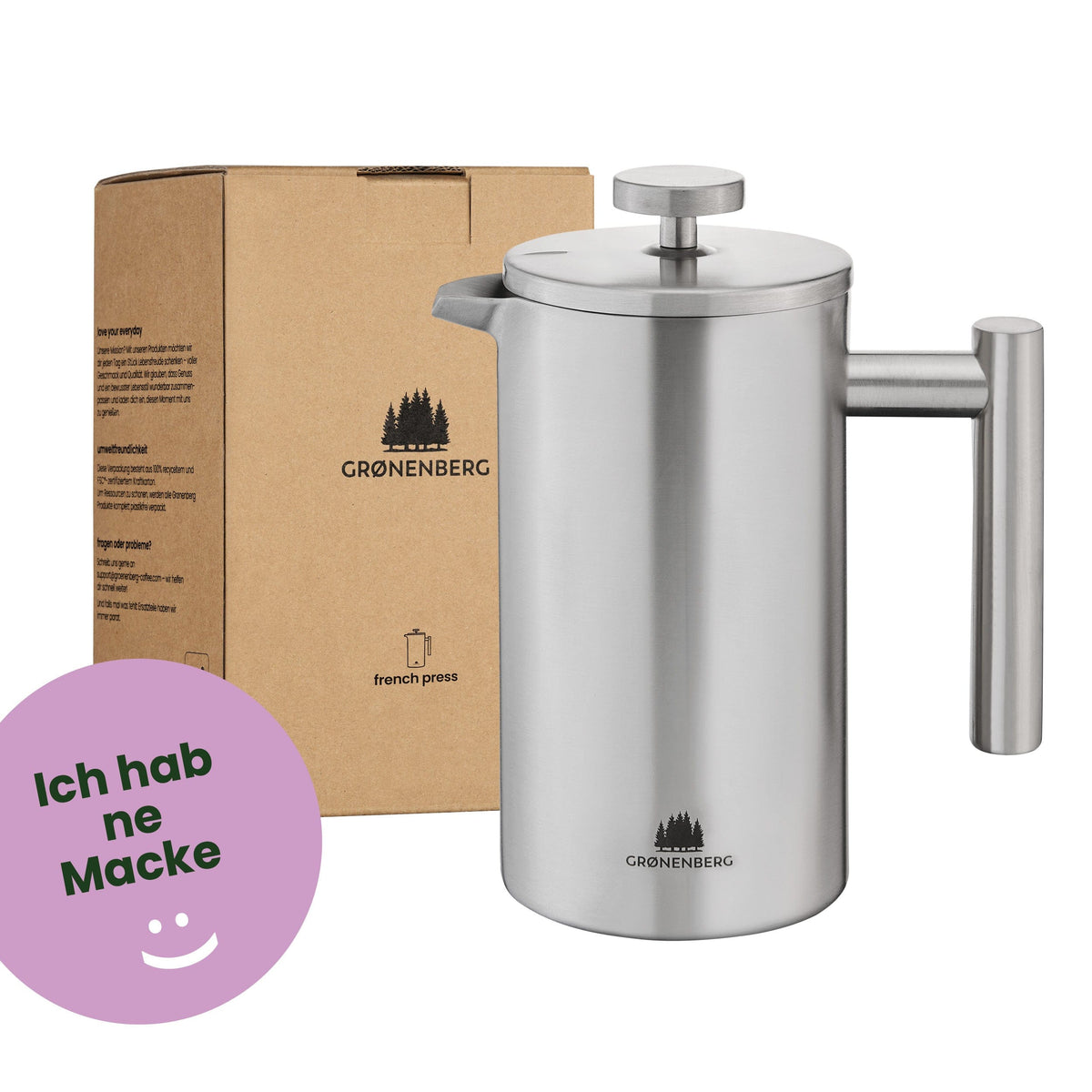 Second Chance Edelstahl French Press 0,35 bis 1 Liter inkl. Ersatz-Filter