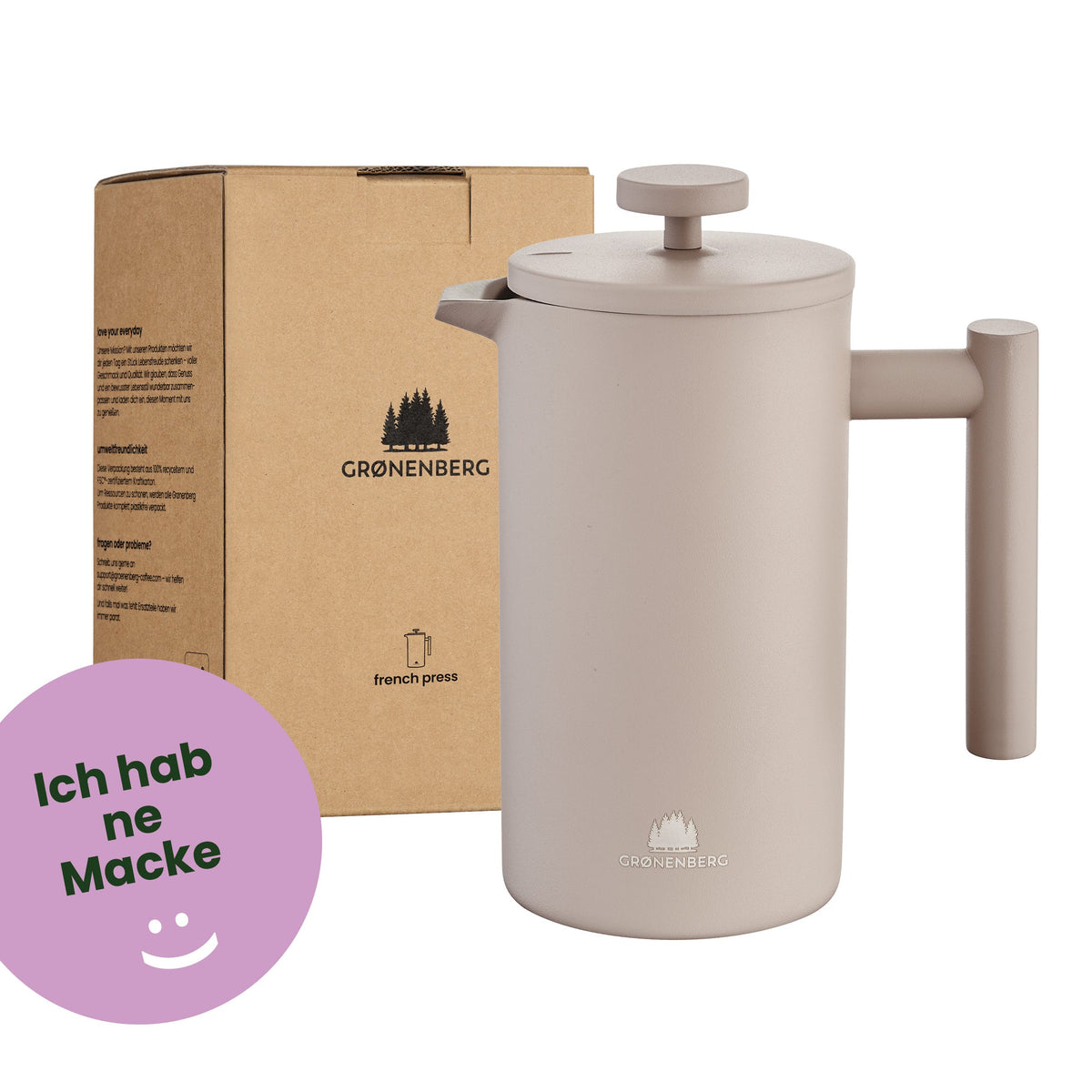 Second Chance Edelstahl French Press Earth 0,6 oder 1 Liter inkl. Ersatz-Filter