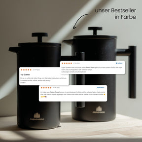Edelstahl French Press Black 0,6 oder 1 Liter inkl. Ersatz-Filter