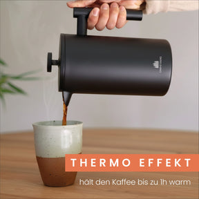 Edelstahl French Press Black 0,6 oder 1 Liter inkl. Ersatz-Filter
