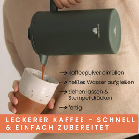 Edelstahl French Press Forest 0,6 oder 1 Liter inkl. Ersatz-Filter