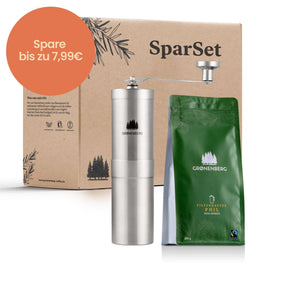 Spar Set 7: Kaffeemühle + Bio Filter-Kaffeebohnen