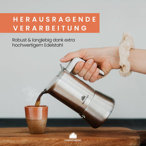 #SF Espressokocher Edelstahl 4 oder 6 Tassen (200-300ml) | Induktion