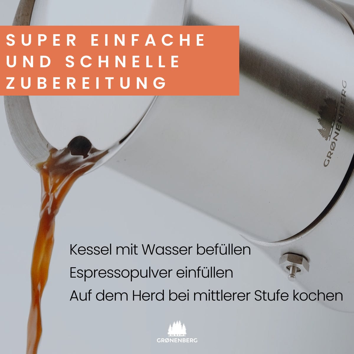 #SF Espressokocher Edelstahl 4 oder 6 Tassen (200-300ml) | Induktion