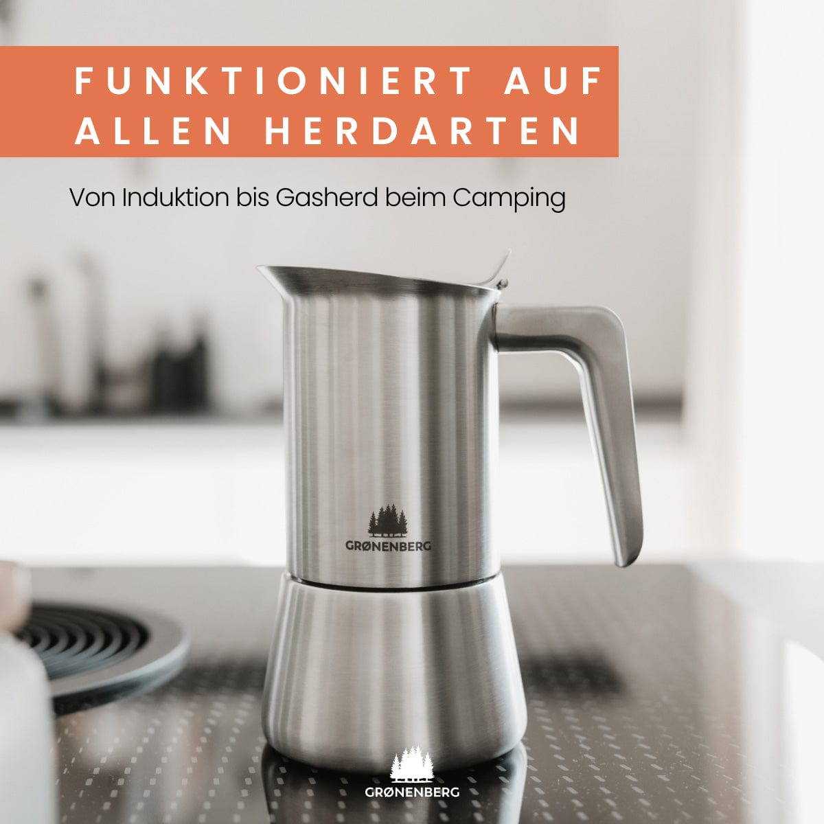 #SF Espressokocher Edelstahl 4 oder 6 Tassen (200-300ml) | Induktion