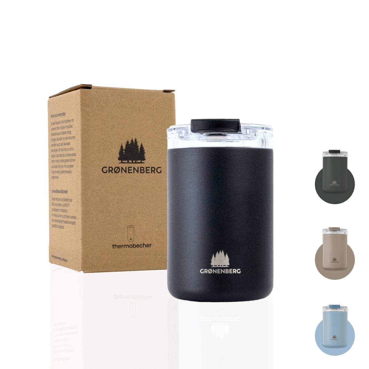 Thermobecher 350ml | Kaffeebecher to go aus recyceltem Edelstahl | 100% Auslaufsicher