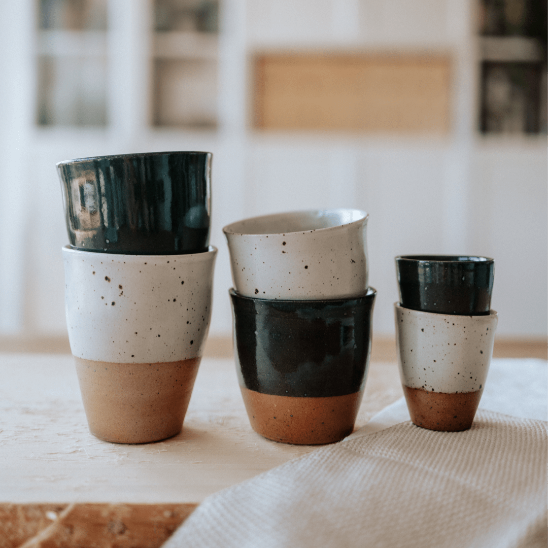 Große Kaffeetasse Sand | Kaffeebecher Keramik