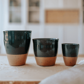 Große Kaffeetasse Waldgrün | Kaffeebecher Keramik